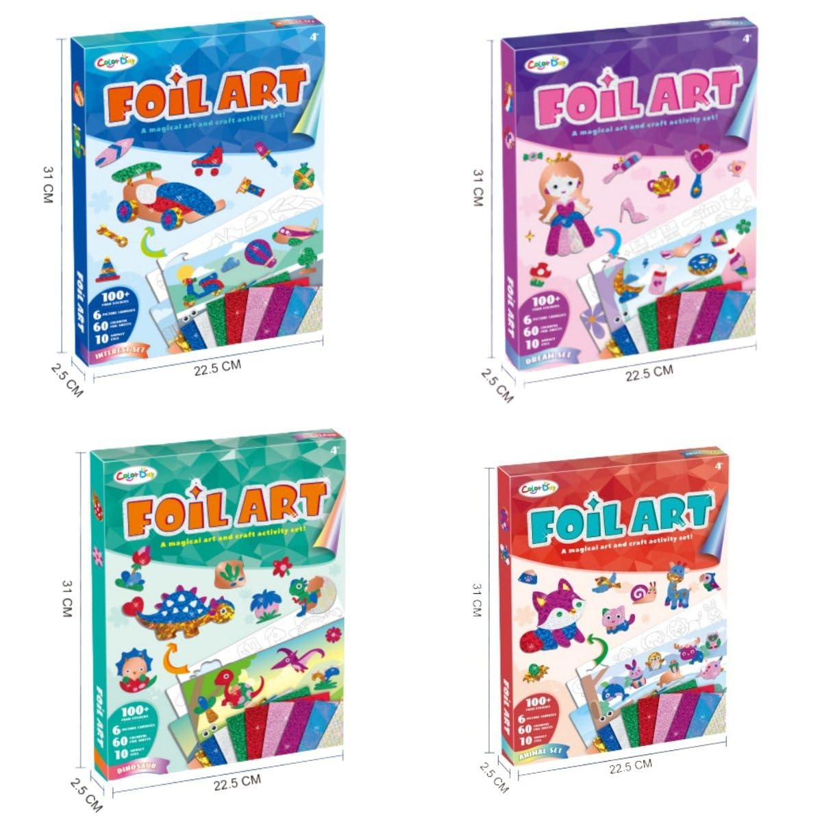 ZIYOUA Craft Kits for Kids, DIY Foil Art, Kids Activity Packs No Mess Arts and Crafts, Travel Toys - Image 4