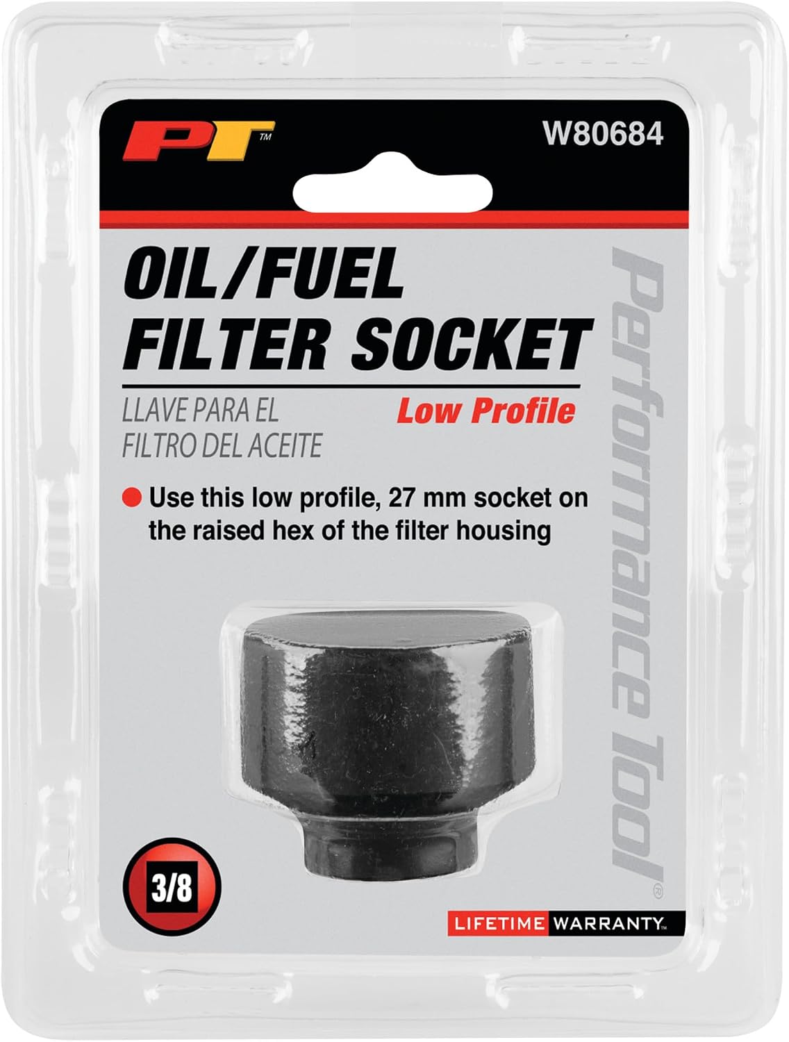 Performance Tool W80684 27mm Low Profile Oil/Fuel Filter Socket
