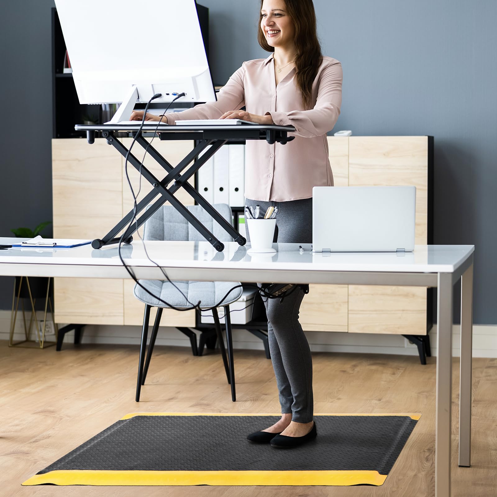 3 x 7 FT Anti Fatigue Mats Industrial 15/16 Inch Thick Soft Sponge Ergonomic Mat Durable Heavy Duty Diamond Plate Work Mat for Standing Non Slip Industrial Grade Floor Mat for Leg & Back Pain — Amazon image 9