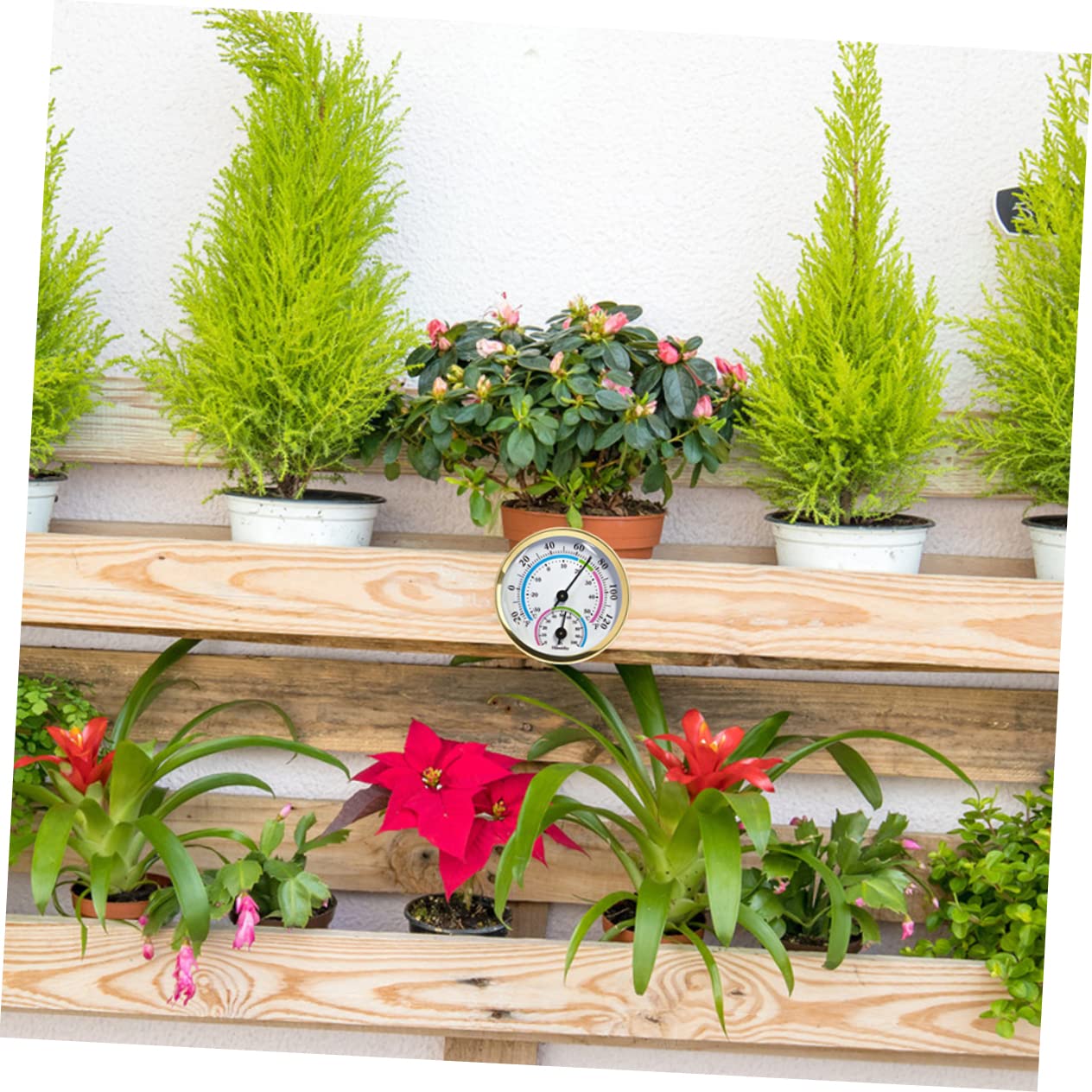 YARNOW 4pezzi Termometro Igrometro Multifunzionale Da Parete Per Casa e Giardino Misuratore Di Temperatura e Umidità Con Numeri Di Grandi Facile Lettura e Installazione Senza Batteria