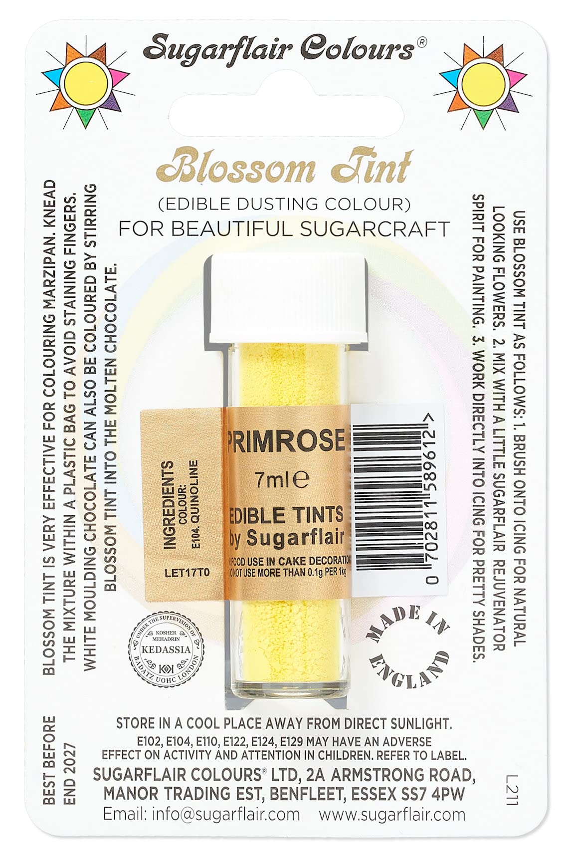 Sugarflair Blossom Tint Grape Violet Food Colouring and Dusting Powder, Matt Finish, Brush On or Mix with Rejuvenator Spirit to Create a One of A Kind Cake - 7ml — view 35