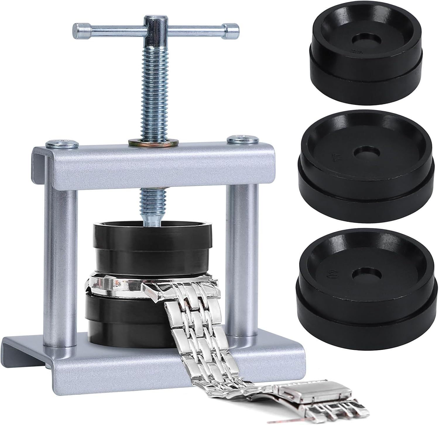 J6&H6 Watch Press Tool Set,Watch Back Case Closer for Closing the Cover , Watches Battery Replacement Tool Kit, Dismantling The Watchs Opener Case, Suitable for Watches Repair Kits with 16 to 50mm Circular Dials