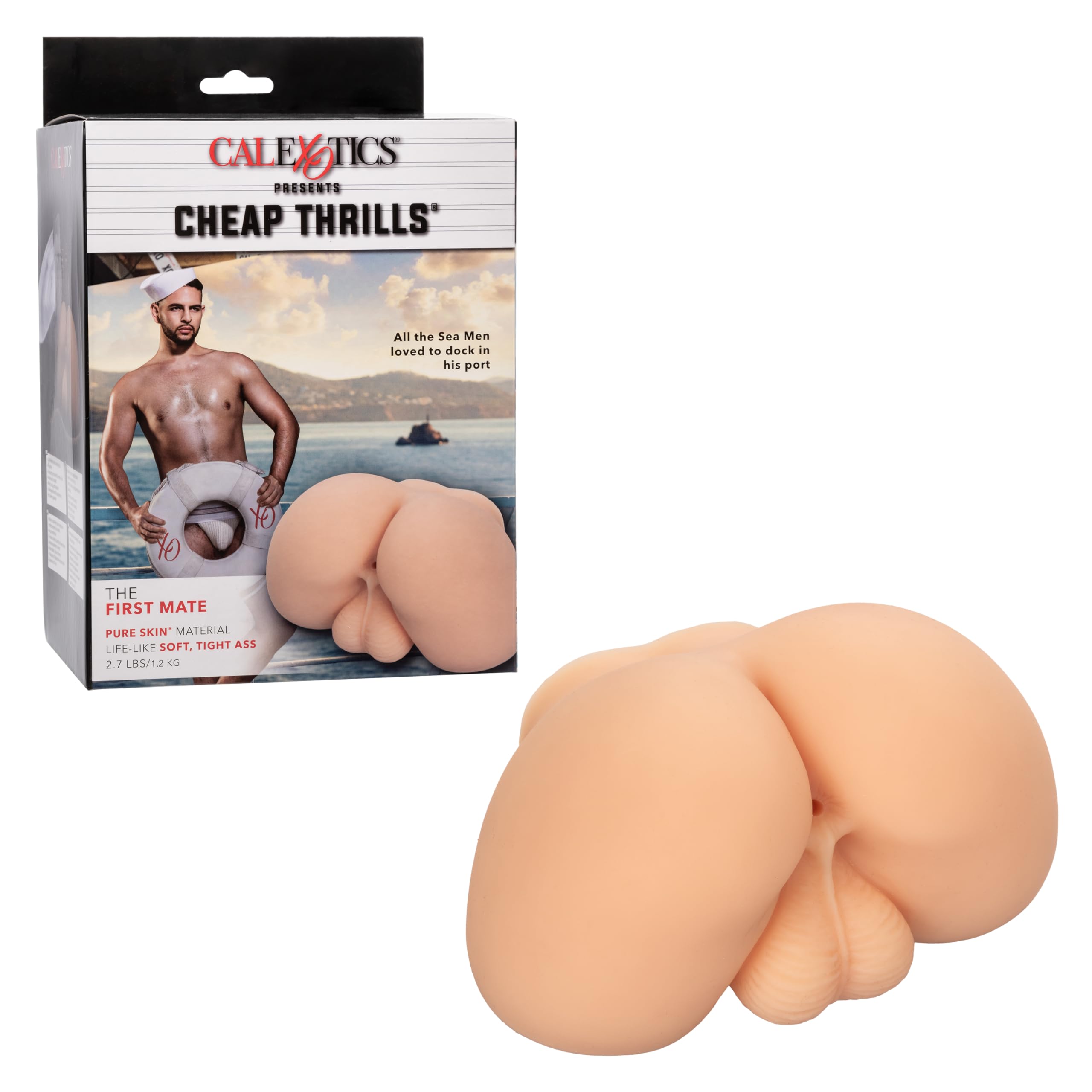 Amazon.com: CalExotics Cheap Thrills The First Mate Ass Male Masturbator  with Balls and Superior Suction Ivory
