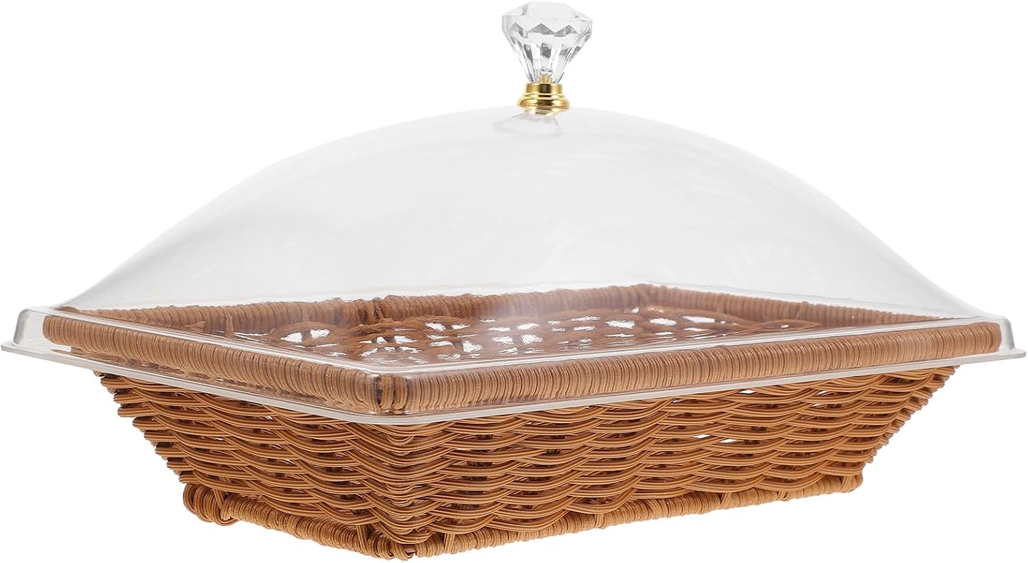 Woven Rattan Fruit Basket and Bread Serving Basket 30x18cm Brown for Coffee Table Snack Display and Buffet Use
