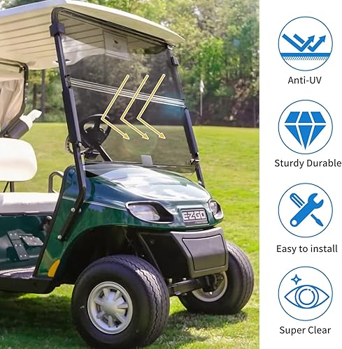Miniatura 5 de EZGO TXT Glof - Parabrisas para carrito de golf 1994-2013 y transparente, plegable, EZ GO Txt, accesorios para carrito de golf, piezas de parabrisas