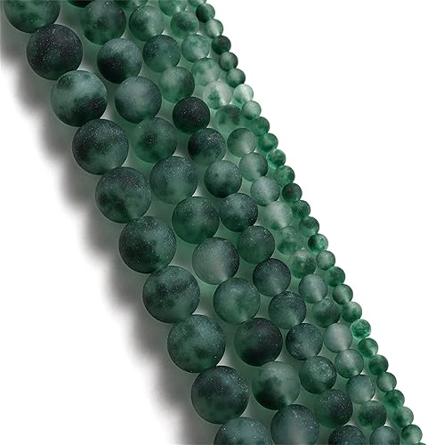Miniatura 4 de Cuentas de piedra verde esmeralda mate natural de 0.472 pulgadas (0.472 in), cuentas redondas sueltas de jaspe para manualidades, pulseras,