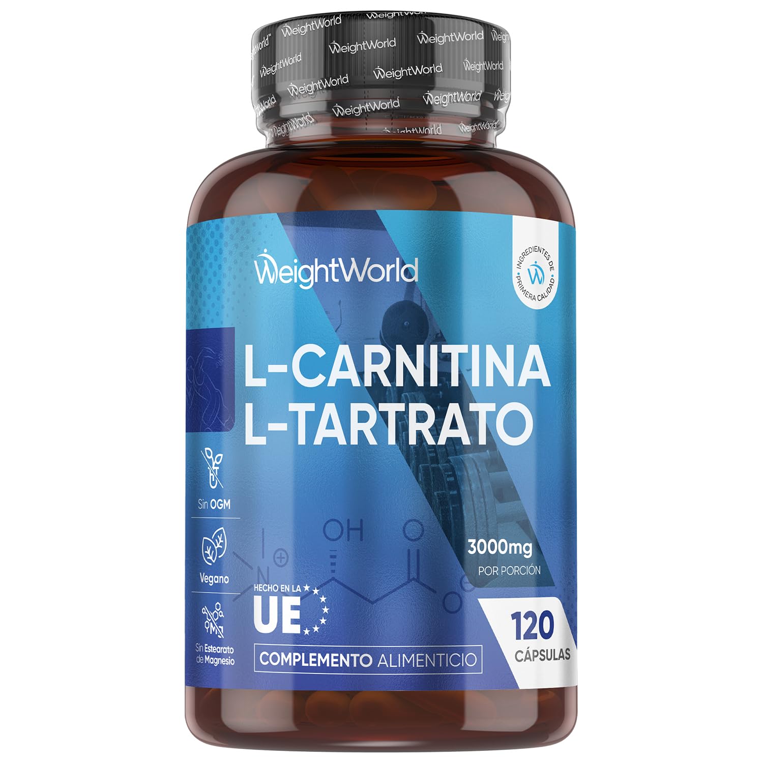 L-Carnitina L-Tartrato 3000mg 120 Cápsula, 30 Días de Suministro