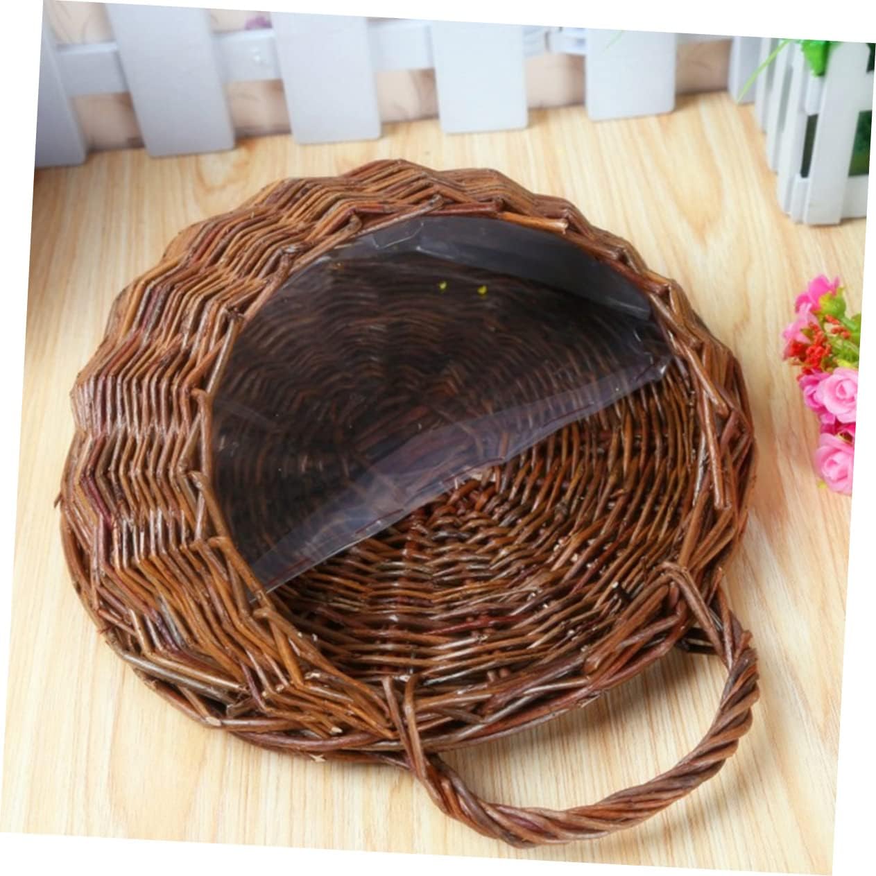 BESPORTBLE 2pcs Hanging Wall Basket Rattan Wicker Flower Pot Large Decorative Plant Holder Rustic Decor