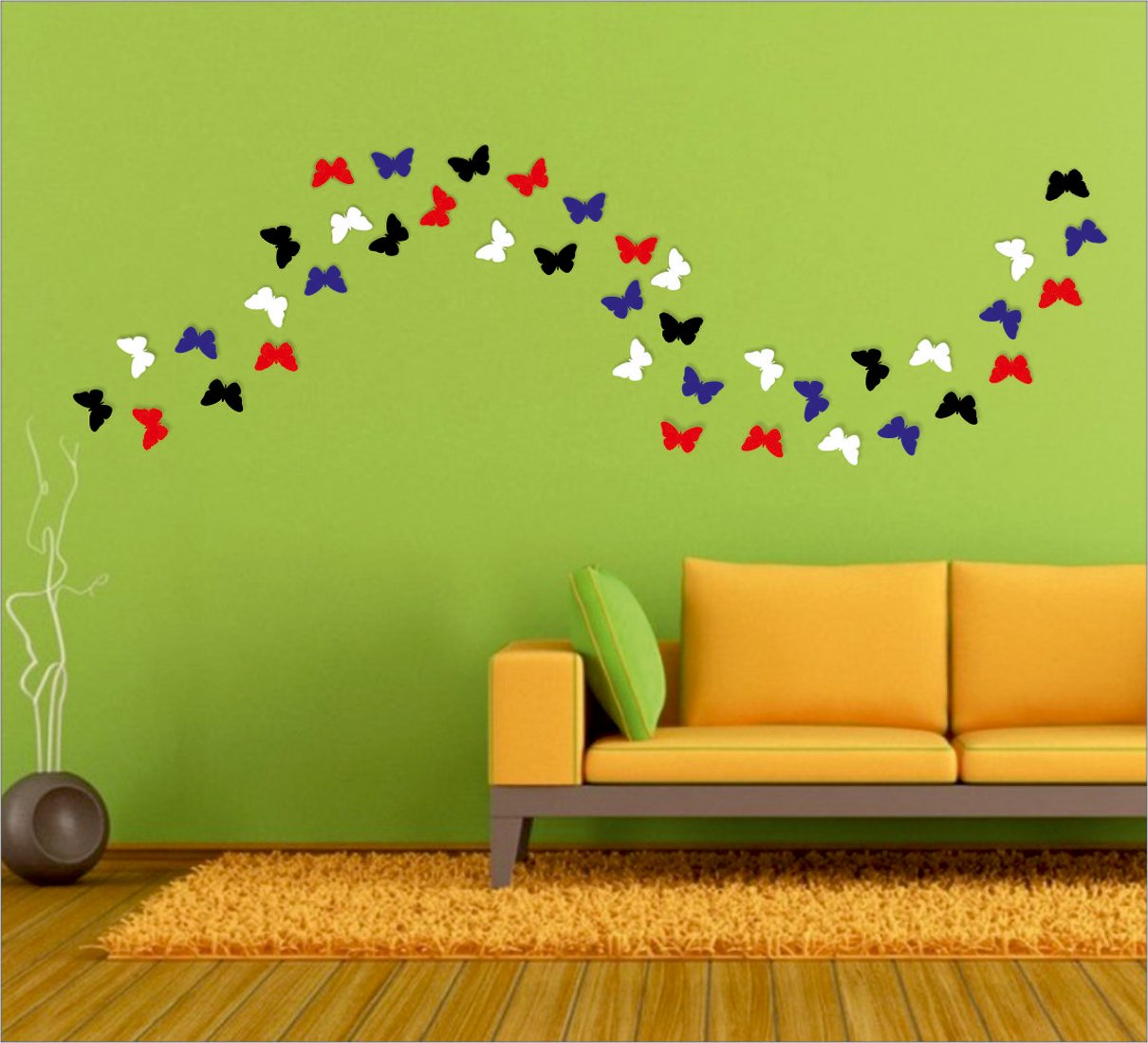 Wall1ders 30 Butterflies Mirror Stickers for Wall, Acrylic Mirror Wall Decor Sticker, Wall Mirror Stickers, Acrylic Stickers, Wall Stickers for Hall Room, Bed Room, Kitchen. (10B10R10W10Blue) (B0754KBTCG) Amazon Price History, Amazon Price Tracker
