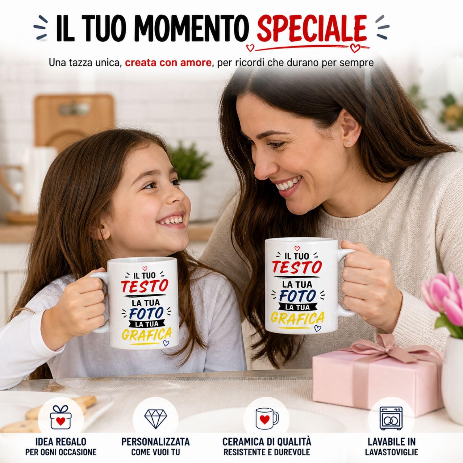 VENEZIANO Gruppo tazza in ceramica personalizzata - Made in Italy