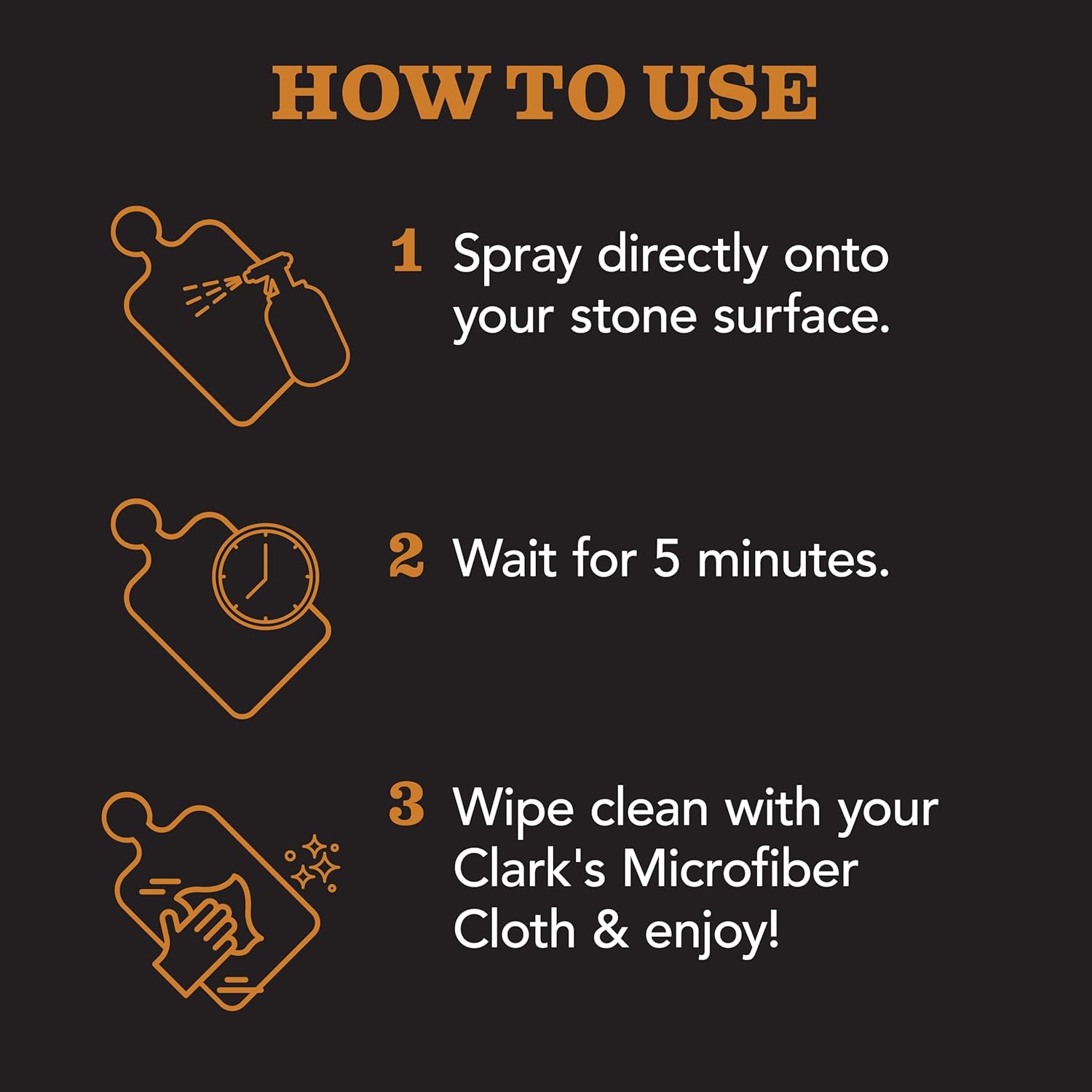 CLARK'S Natural Stone Daily Cleaner and Wax Care Kit - Includes Soapstone, Slate, & Concrete Wax, (6oz), Spray (12oz), Applicator, Microfiber Towel & Buffing Pad, Enriched with Lemon & Orange Extract