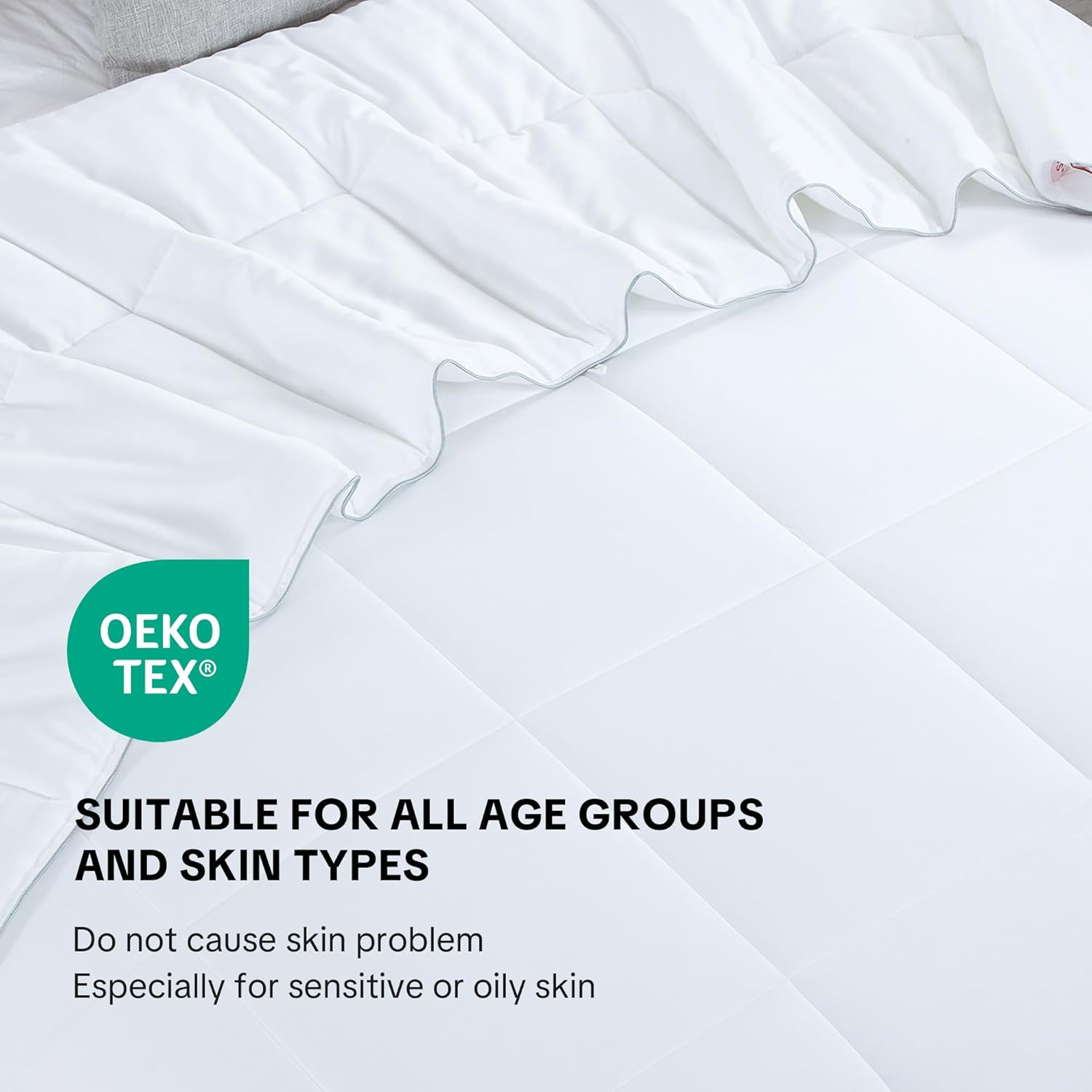 HOMBYS Lightweight Cooling Comforter Queen Size,100% Viscose Derived from Bamboo Shell Down Alternative Duvet Insert,White Soft All Season Comforter for Hot Sleepers,8 Corner Tabs