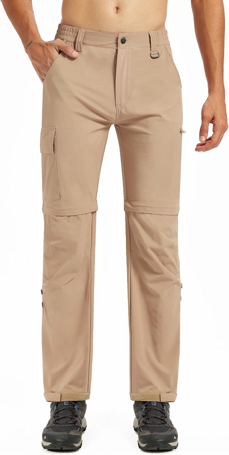 Men's Hiking Pants Convertible Lightweight Outdoor | Quick Dry, 3-Way Convertible Zip-Off, UPF 50+ UV Protection, Stretch, Water Resistant, Breathable, Multi-pocket Cargo Pants