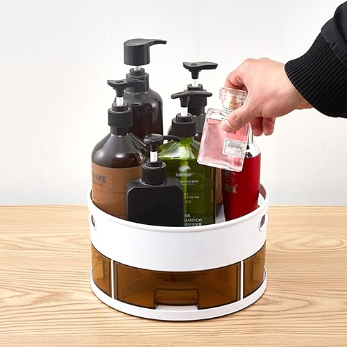 Miniatura 5 de Estante giratorio para especias, Lazy Susan, caja de almacenamiento multifuncional, estante de almacenamiento giratorio de cocina de 360,