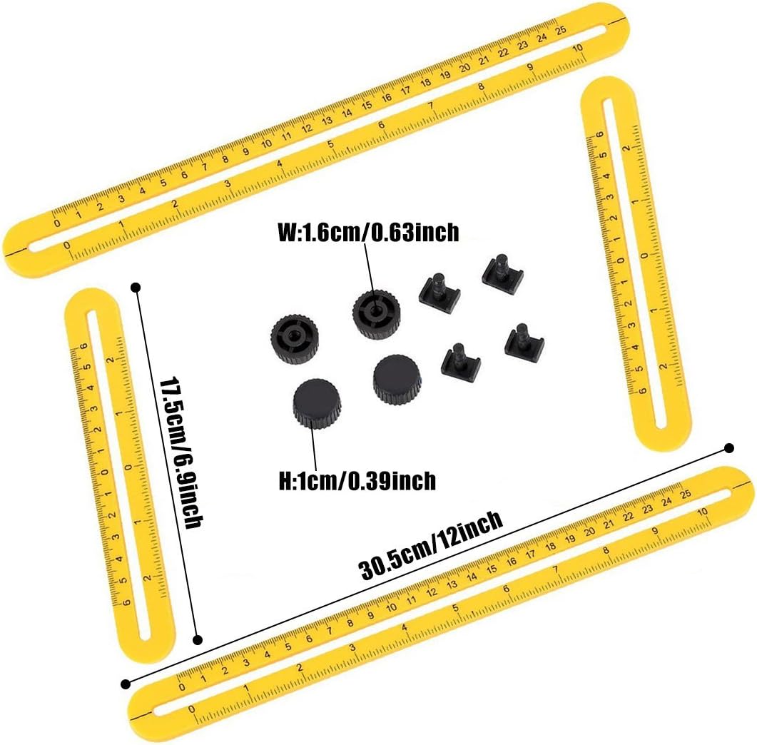 STARRICH Template Tool ABS Measures All Angles and Forms Angle Template Tool Multi-Angle Ruler For Engineer