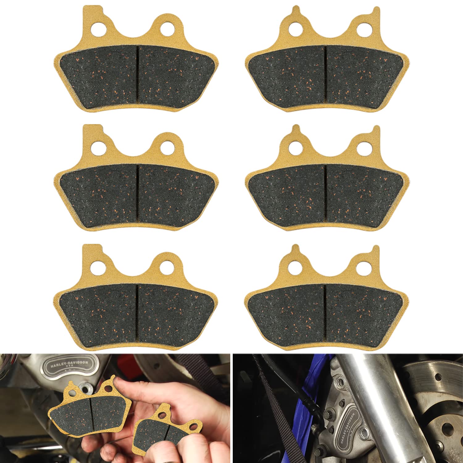 LE LEFOSSI Motorrad Bremsbeläge Kohlefaser – Für Harley Davidson Touring Modelle 2000-2007