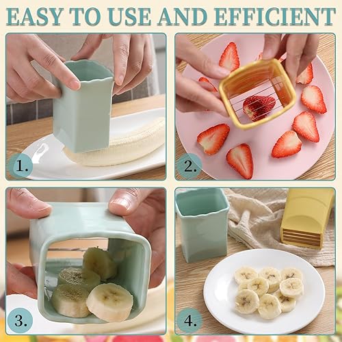 Miniatura 3 de Rebanadora de huevos de acero inoxidable suave para frutas 2024, nueva mini rebanadora de fresas multifuncional, rebanadoras de plátanos, creativas
