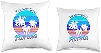 Vista 3 de Pensacola Beach Florida Retro Tropical Palm Trees Vacation Throw Pillow