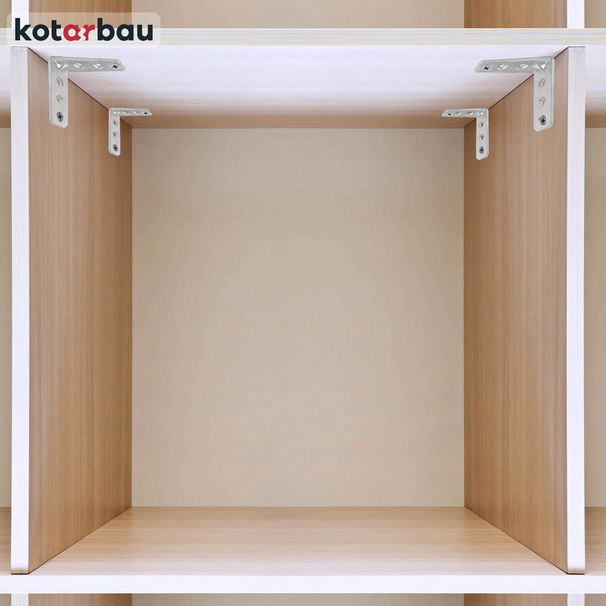 KOTARBAU® 100er Set Winkelverbinder 60 x 60 x 20 mm Sicke Stahl Bauwinkel Montagelöcher Möbelwinkel Verzinkt Schwerlast Holzverbinder Montagewinkel Stuhlwinkel