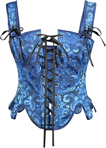 Womens Vintage Floral Lace Up Boned Camisole Bustier Royal Court Suspender Corset Fairy Crop Cami Tops Party Bodice