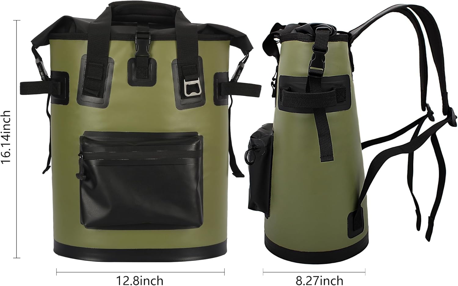 Insulated Cooler Backpack, Waterproof Leak-Proof Design, Bottle Opener, Large Capacity for Camping, Picnics, Outdoor Activities, Green and Blue