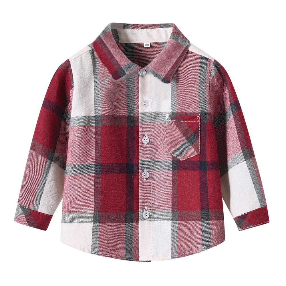 Toddler Baby Boys Girls Plaid Shirts Jacket Short Sleeve Lapel Button Down Shirt Top Outwear Clothes