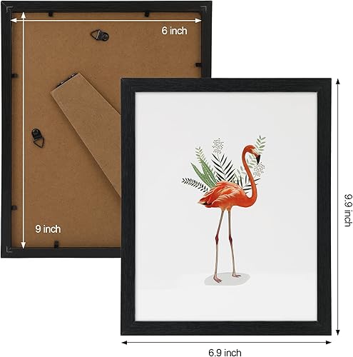 Miniatura 4 de NAOKBOEE Marco de fotos de 6 x 9 pulgadas en negro formatos horizontales y verticales para pared y mesa madera compuesta con plexiglás resistente a