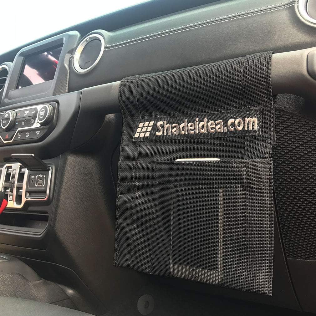 Shadeidea Sun Shade Top for Jeep Wrangler Sunshade JL Unlimited 4 Door, Front and Rear 2 piece - Mesh Screen Sunshade JLU, 2018-2023 Top Soft Roof UV Blocker with Grab Bag - 10 Year Warranty (Black)