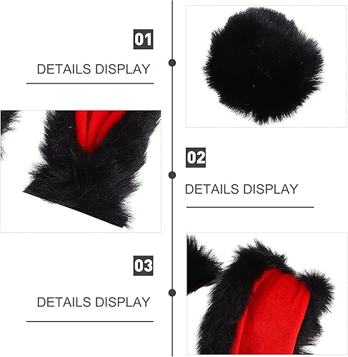 Miniatura 9 de Adorno de conejo, casco de motocicleta, decoración negra, 1 juego de orejas de conejo y adornos de cola, accesorios de decoración de casco,