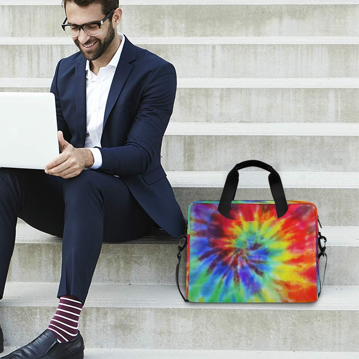 Laptop Bag Tie Dye Texure Laptop Sleeves Case for 13 14 15.6 Inch Computer Tablet Briefcases Carrying Case Shoulder Bag for Work
