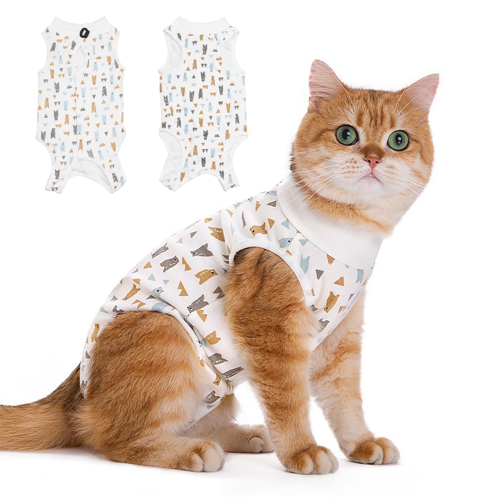 Cat Professional Recovery Suit，Body Suits for Abdominal Wounds or Skin Diseases，E-Collar Alternative for Cats, Onesie Cat Clothes After Surgery Collar & Cone Alternative — image 1