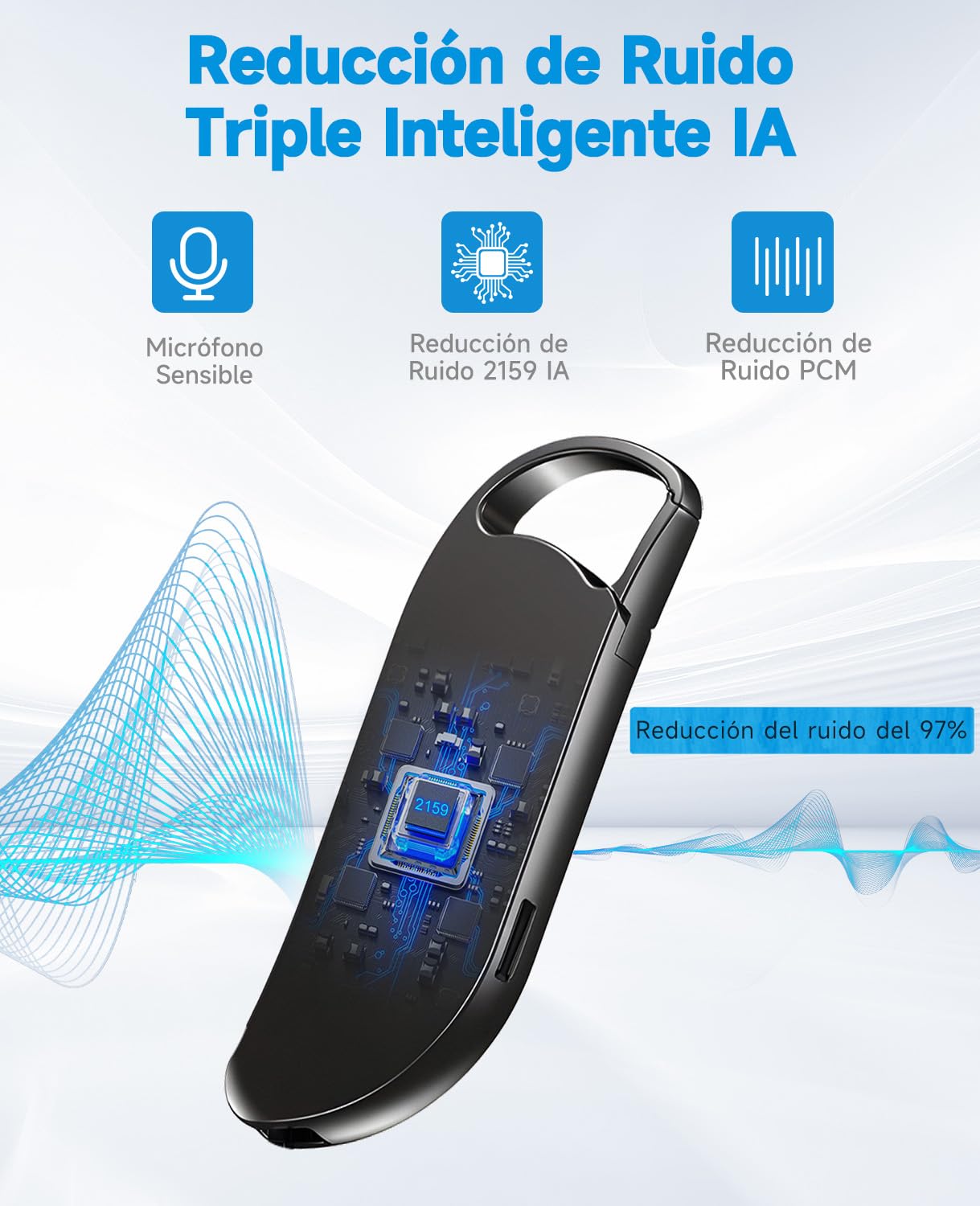Grabadora de Voz, Vandlion HD Grabadora con 30 Horas de Grabación, USB C Mini Grabadora con Reducción de Ruido para Reuniones Entrevistas Conferencias Clase