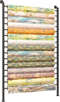Wall Mount Textile Commercial Fabric Roll Storage Rack, Vinyl Roll Holder 8 10 12 15 Rolls, Space SavingCan Hang 10 Rolls