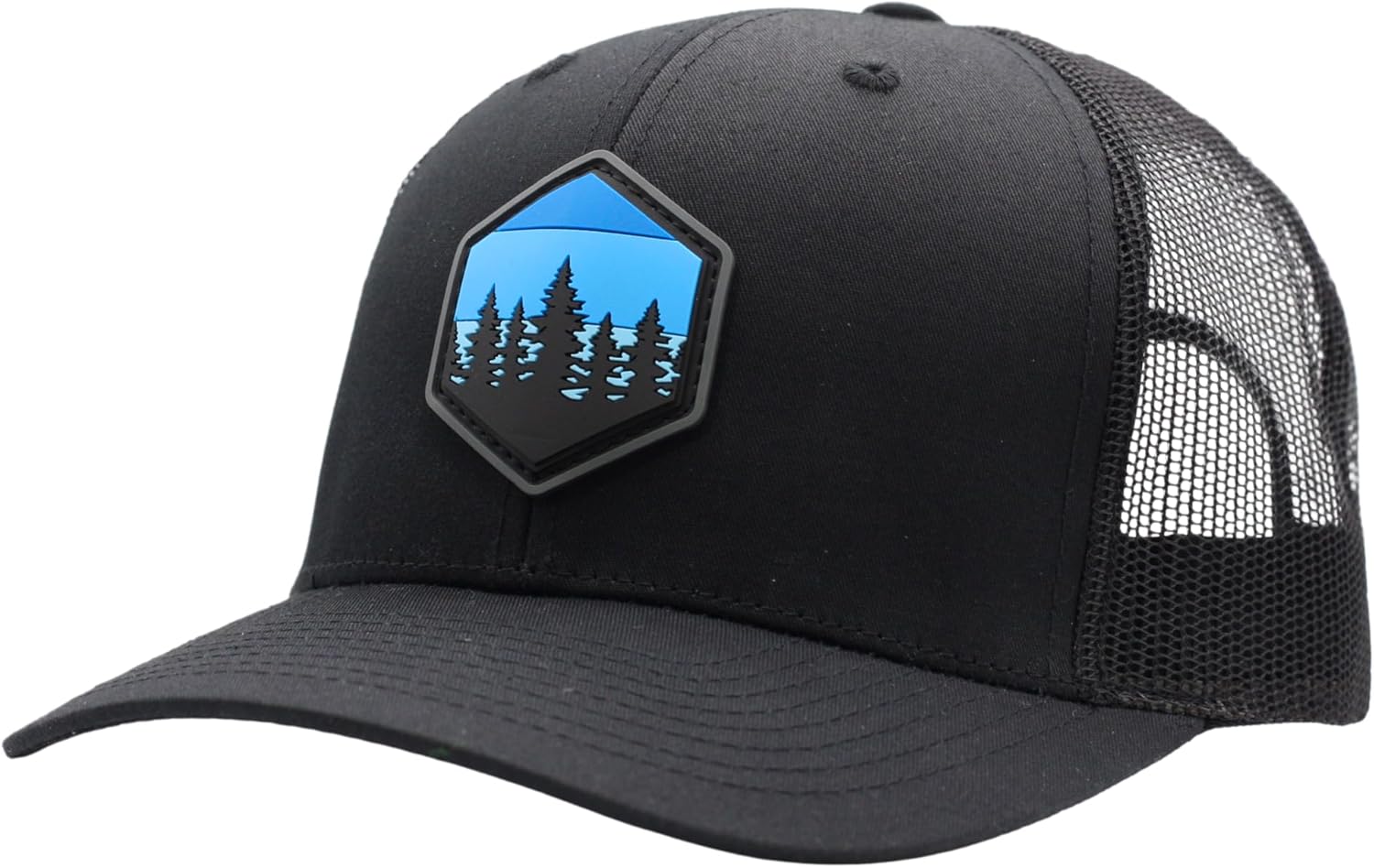 LINDO Trucker Hat [ Mountain Sky Design ] for Men and Women: Mid Profile Cap with Breathable Mesh Back and Adjustable Snap