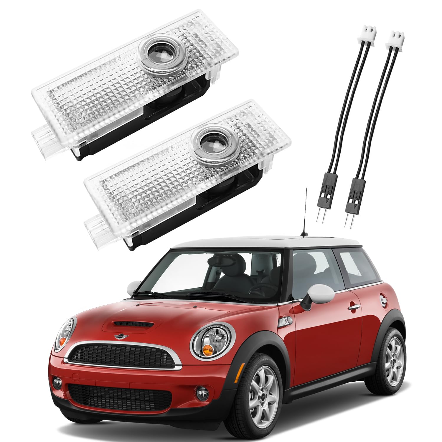Luci LED Logo Per Portiere Auto Mini - 2 Pezzi, Proiettori 3D, Compatibili Vari Modelli