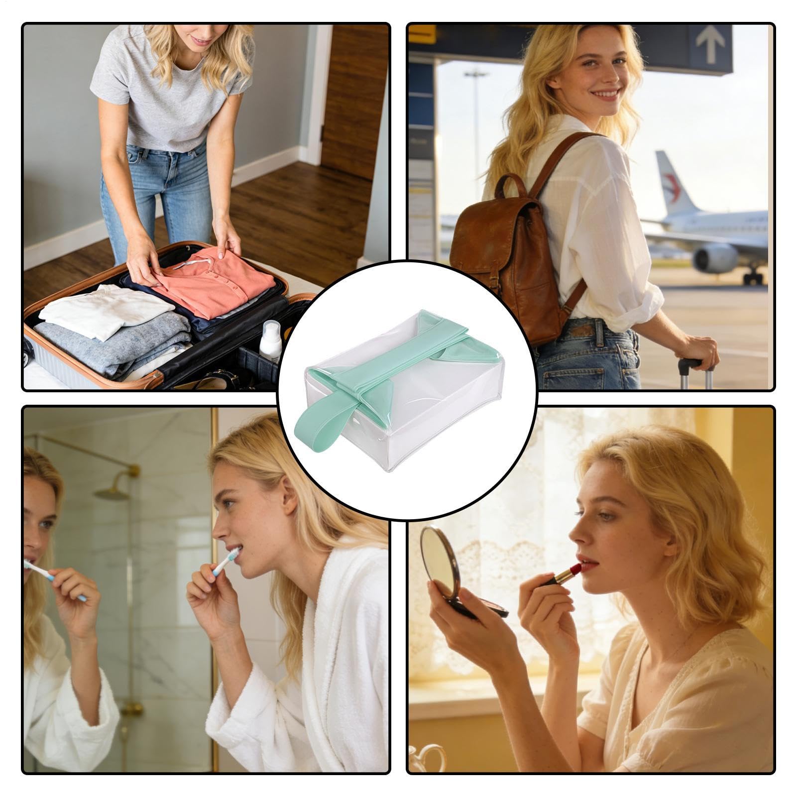 Neceser de Maquillaje Transparente Organizador de Viaje para Maquillaje y