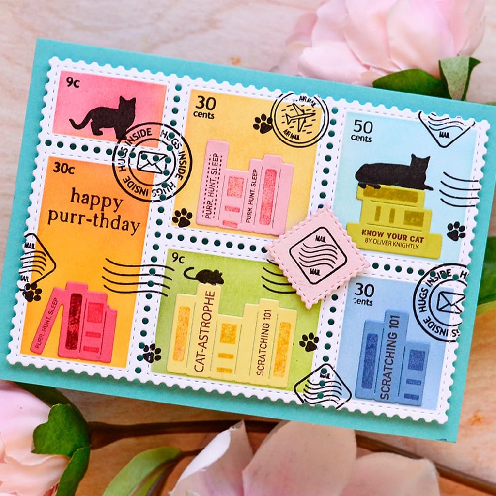 Waffle Flower Postage Collage A6 Die