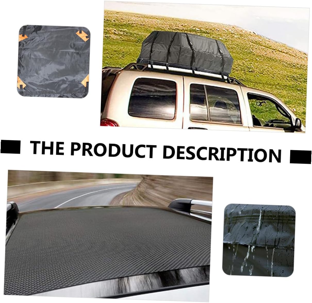 Holibanna Car Roof Bag Oxford Rooftop Cargo Carrier with Non-Slip Mat High Capacity Vehicle Storage Pouch Easy to Fold and Fix for Safe Travel