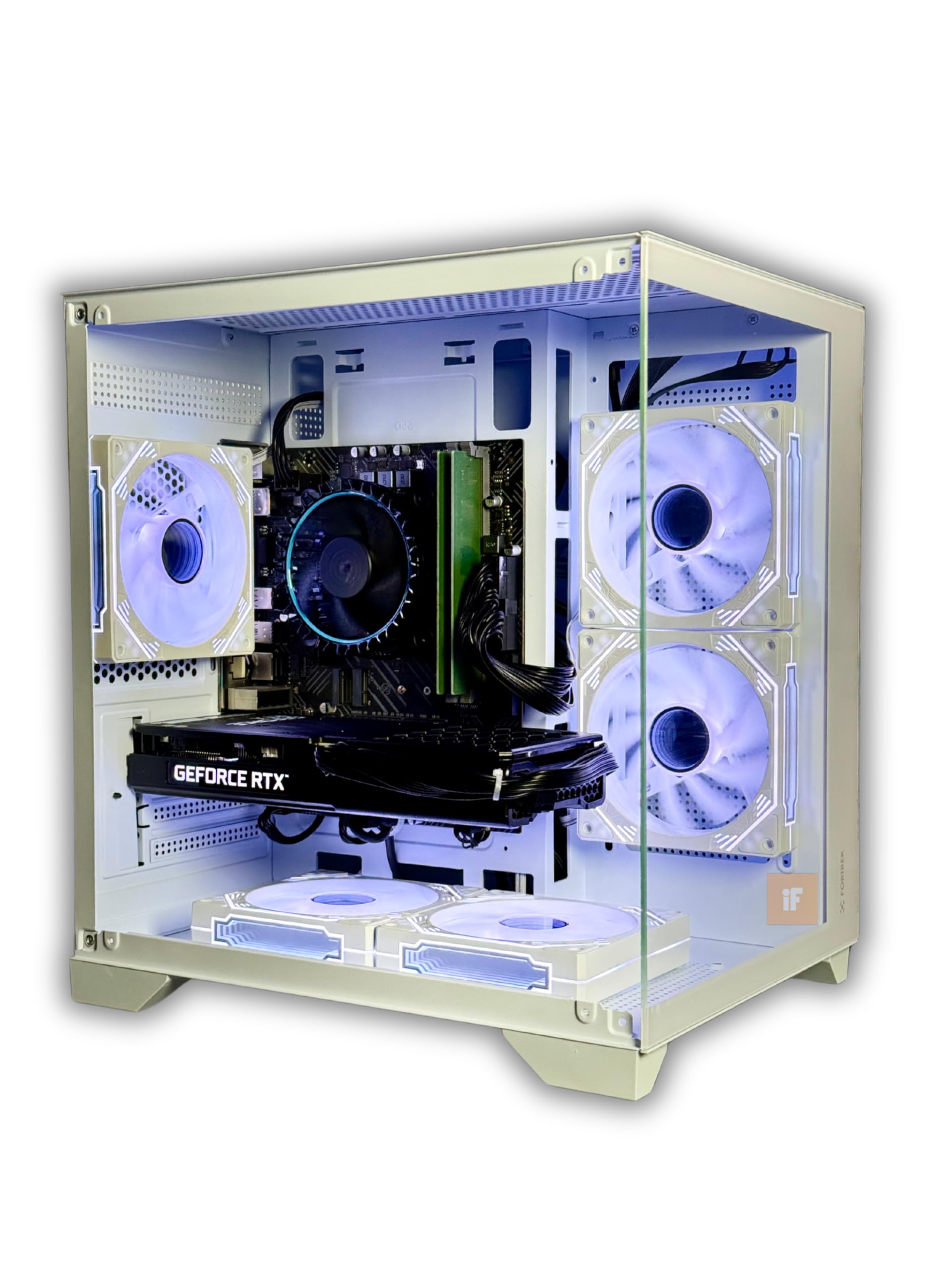 Computador Aquário Branco PC Gamer Intel I5 12400, 32gb Ram, RTX