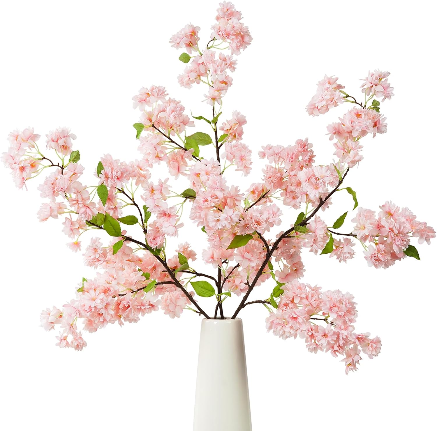 YOUNGLEAVES 3 Pcs Cherry Blossom Branches,40 inch Realistic Artificial Flowers Long Stem Spring Decorations for Tall Vase Home Wedding, Party Table Centerpiece Floral Arrangements Decor (Pink)