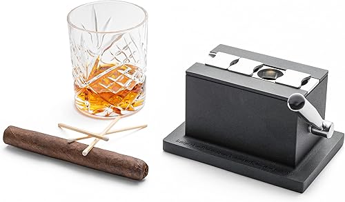 Miniatura 5 de Cigar Oasis - Cortador de puros de mesa de alta calidad, kit de accesorios esenciales para puros, cortador de cigarros de acero inoxidable con