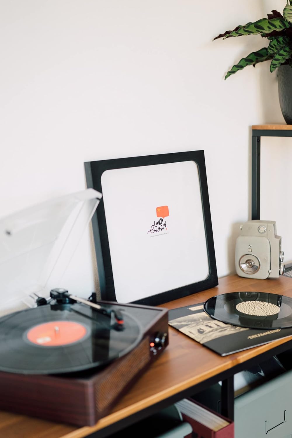 Grupo Erik Premium 12" Vinyl Record Frame With Plastic Glass - 14 x 14 x 1 inch / 35.5 x 35.5 x 2.5 cm - Display for Vinyl Records