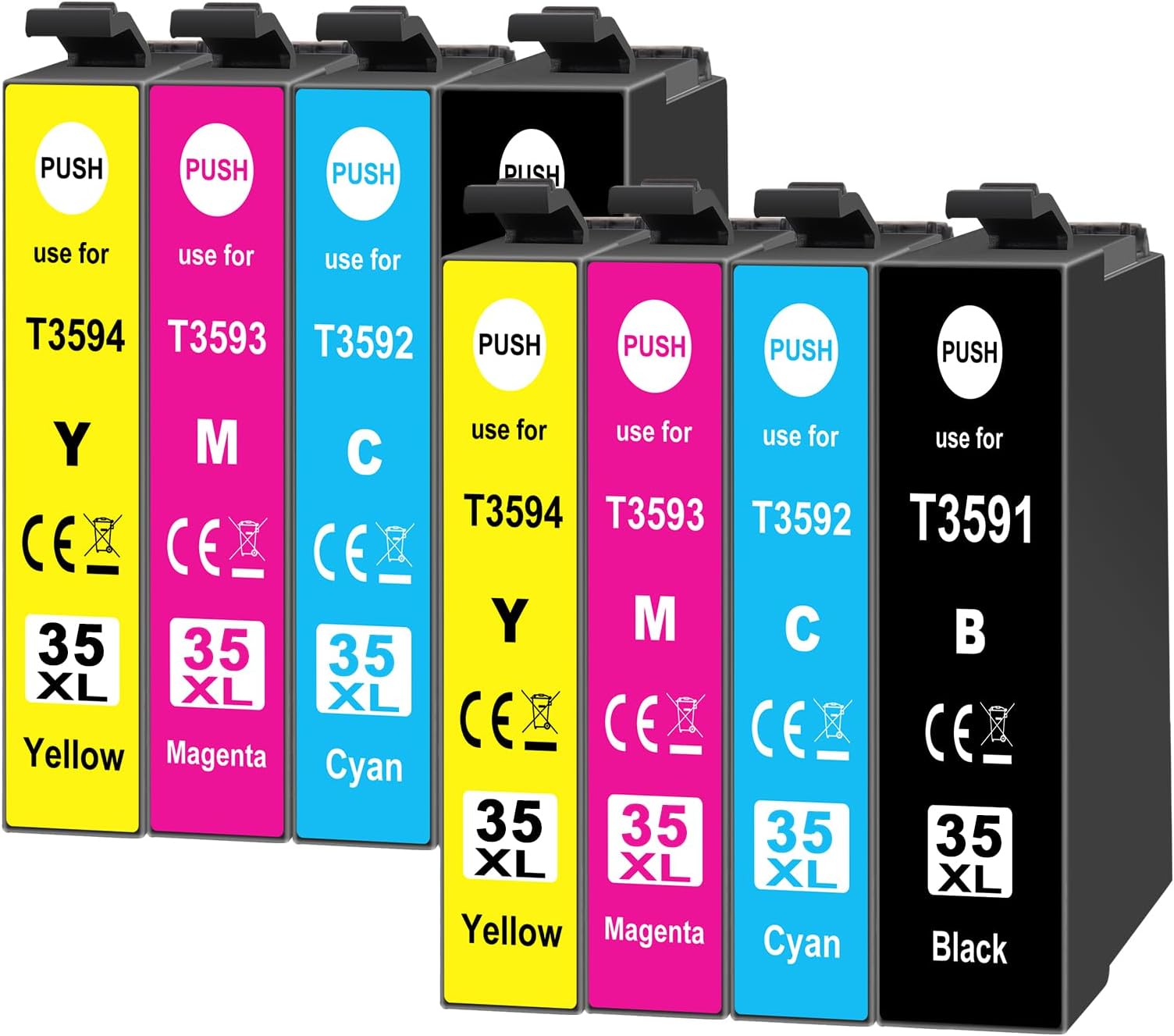 Cartuchos De Tinta Palmtree 35XL Compatibles - Pack 4 (negro, Cian, Magenta, Amarillo) Para Impresoras Epson Workforce Pro