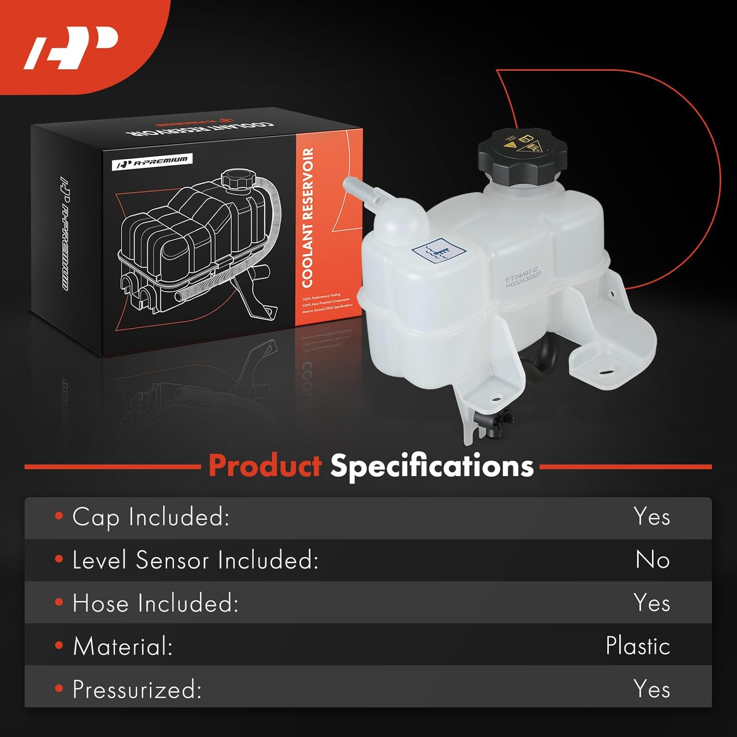 A-Premium Engine Coolant Overflow Recovery Reservoir Tank with Cap & Hose Compatible with Jeep WK2 Series Grand Cherokee 2018-2021 & Dodge Durango 2021 2023-2024, 6.2L