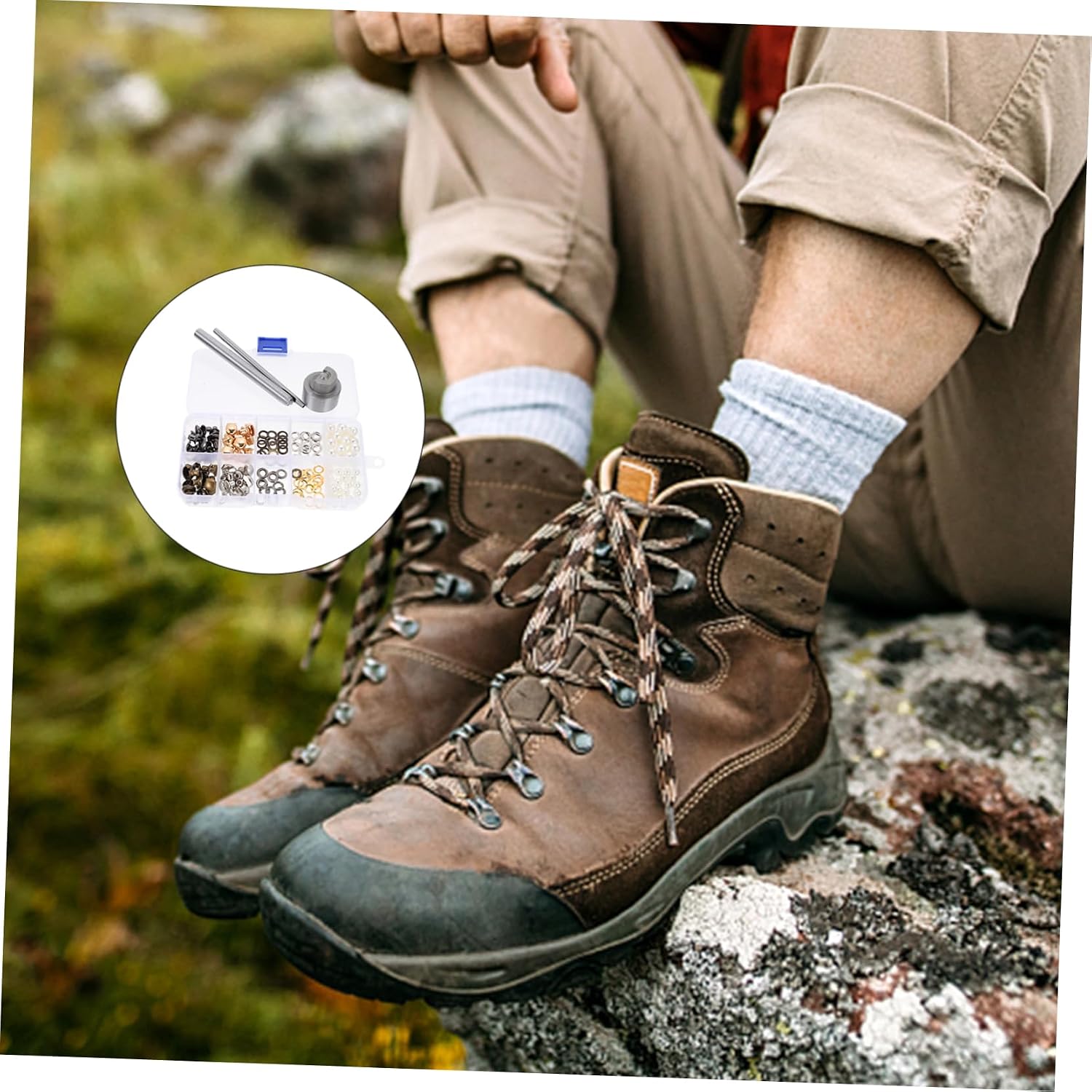 Uonlytech 1Set Durable Shaped Shoelace Hooks Kit Safety Buckles Accessories for DIY Projects Lightweight Portable for Shoestring Repair and Crafting