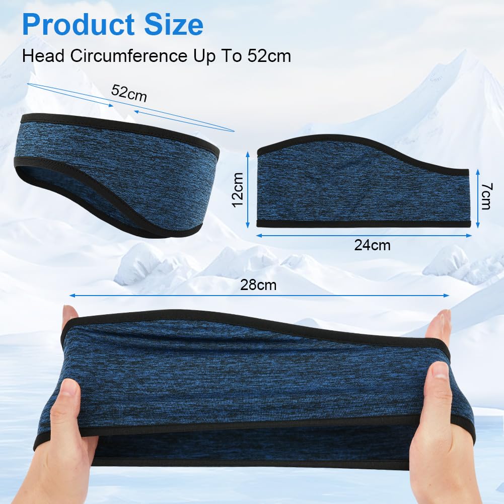 Flintronic Fascia Sportiva Invernale per Donna e Uomo, 2 Pezzi Fascia per Capelli Invernale, Fascia Paraorecchie In Pile, Fascia Capelli Invernale Sportiva per Corsa, Escursionismo, Ciclismo, Yoga