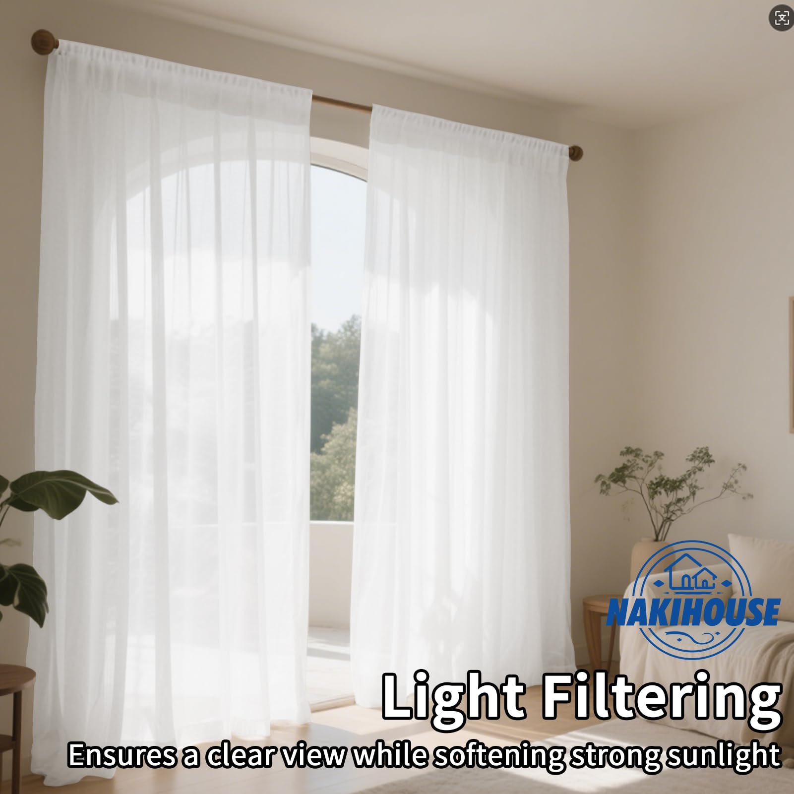 NAKIHOUSE Voile Curtain - Image 3