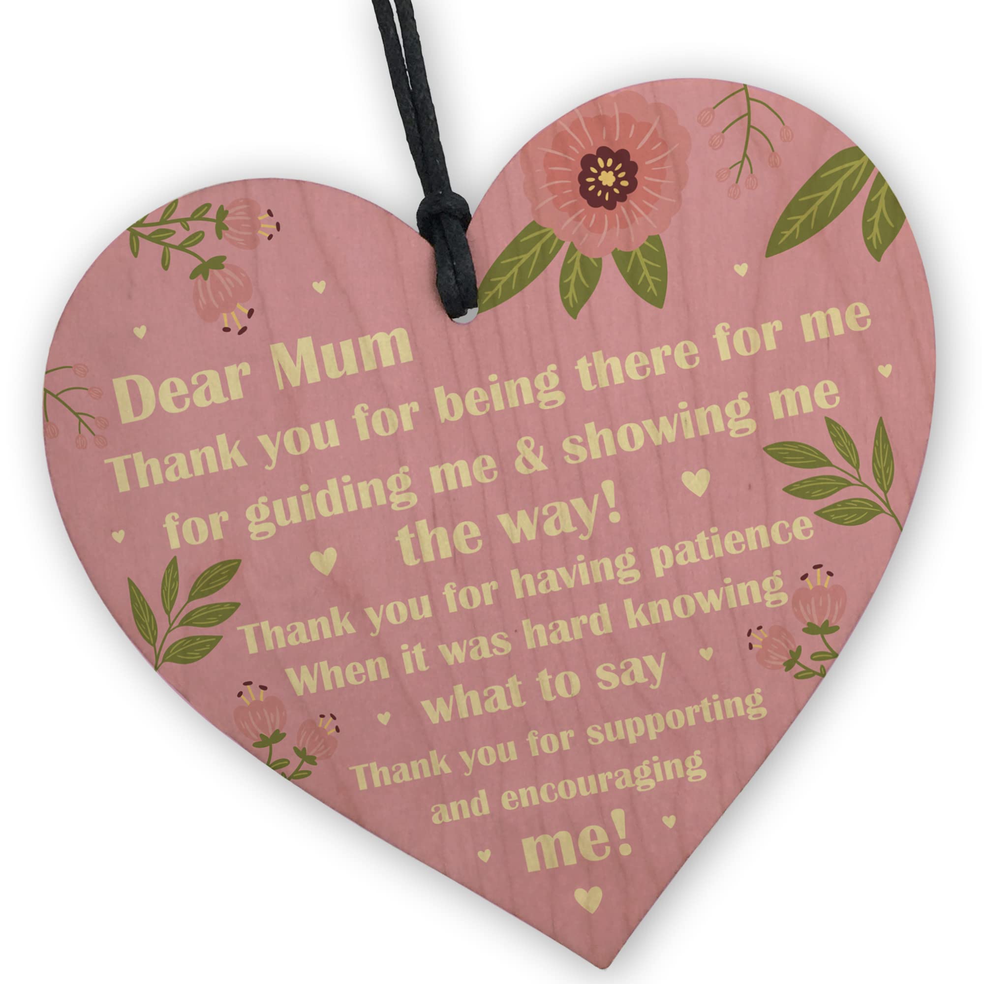 Red Ocean THANK YOU Gift Ideas For Mum Mummy Birthday Mothers Day Gift Shabby Chic Wood Heart Mum Gift From Daughter Son Mother And Daughter Plaque