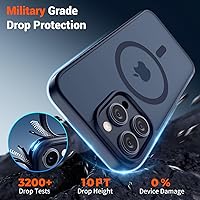 Vista 362 de SUPFINE Funda magnética para iPhone 11 con protector de pantalla (compatible con MagSafe) (protección contra caídas de grado militar), translúcida