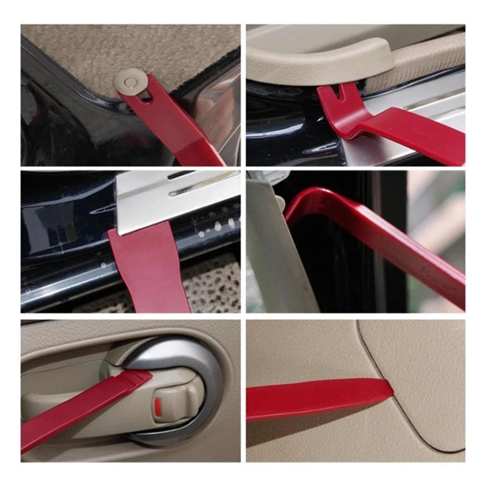 7 sztuk narzędzie do usuwania tapicerki zestaw narzędzi do usuwania tapicerki samochodowej narzędzie do podważania deski rozdzielczej demontaż tapicerki samochodu Auto narzędzia samochodowe do warszta